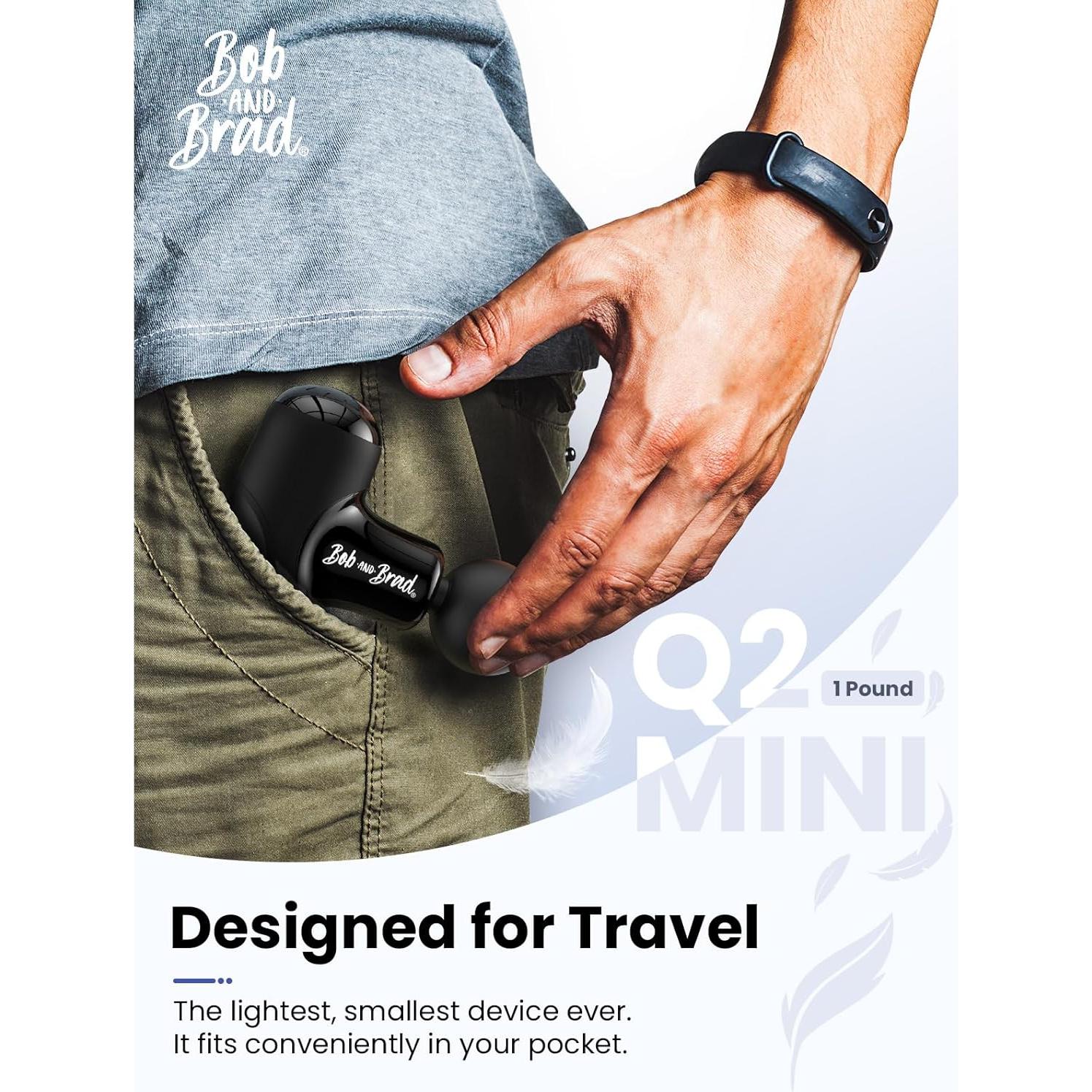 Pistola de Masaje BOB Y BRAD Q2 Mini Compacta y Silenciosa