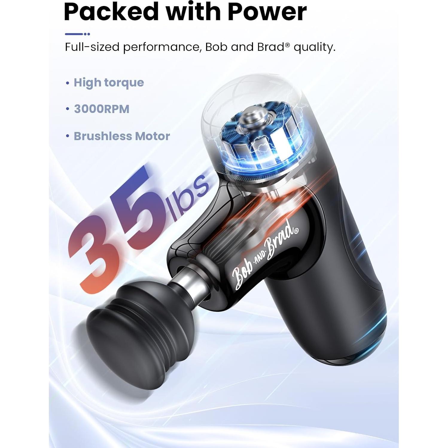 Pistola de Masaje BOB Y BRAD Q2 Mini Compacta y Silenciosa