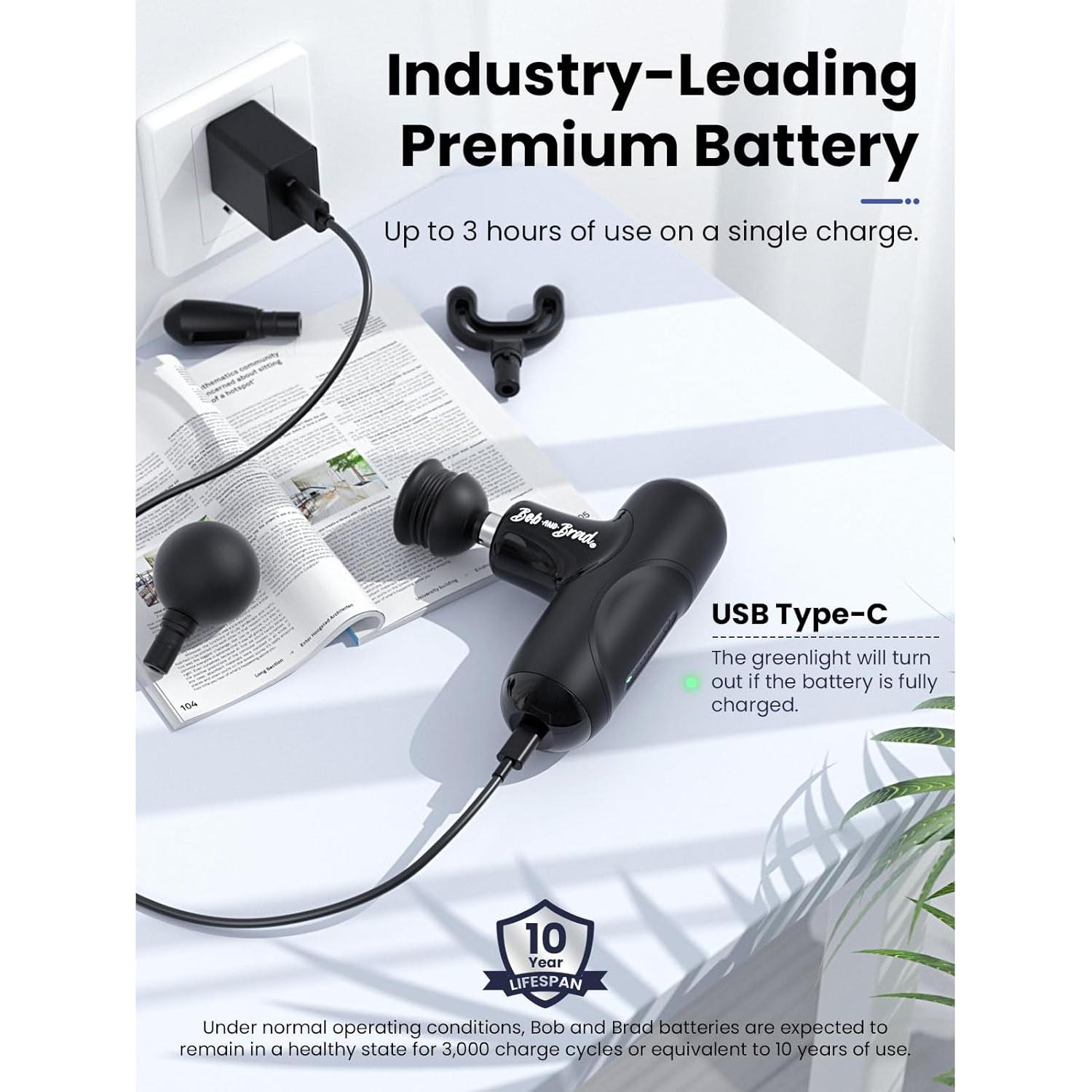 Pistola de Masaje BOB Y BRAD Q2 Mini Compacta y Silenciosa