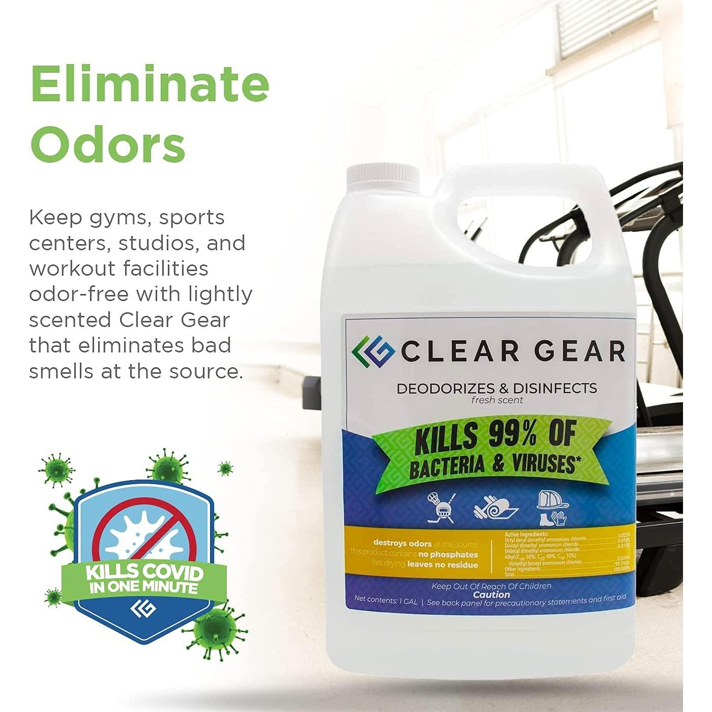 Desinfectante Clear Gear 1 Galón - Limpiador y Desodorante Deportivo