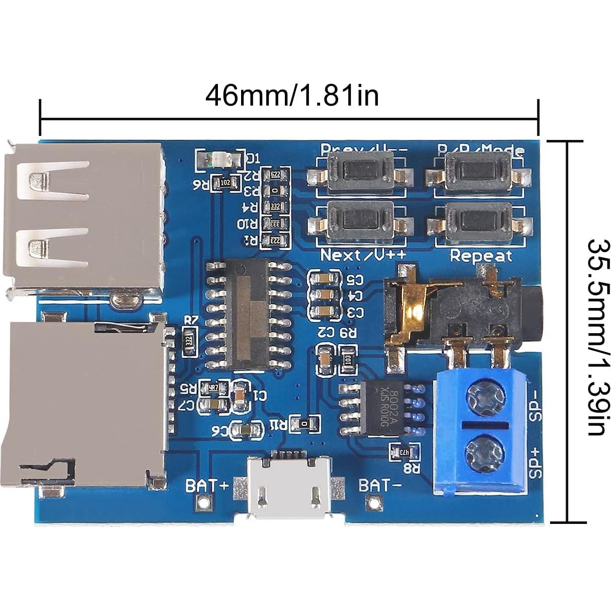 Módulo Reproductor MP3 AITRIP 5PCS con Amplificador 5V