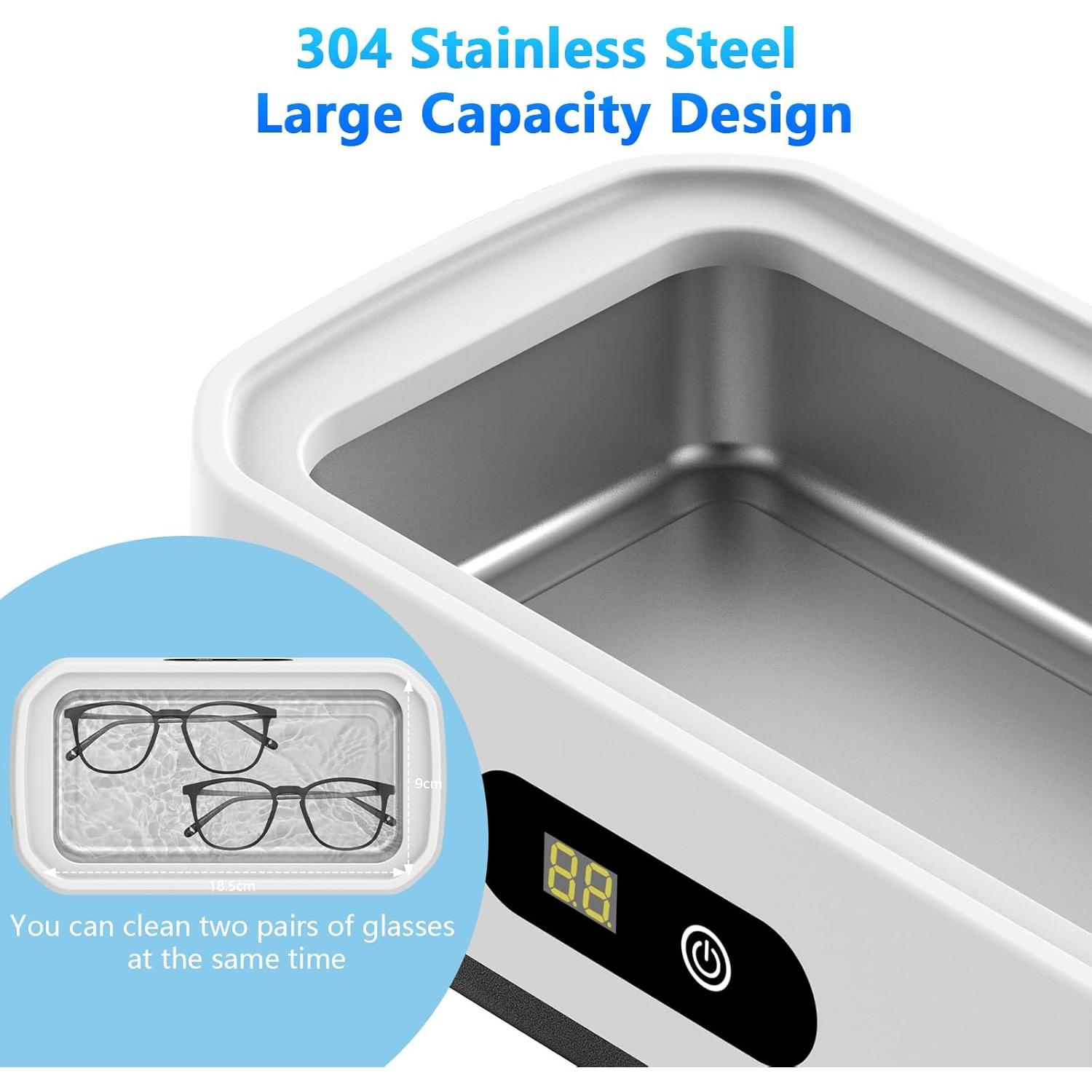 Limpiador Ultrasónico Shantou 650ml 50kHz 5 Modos Blanco y Negro