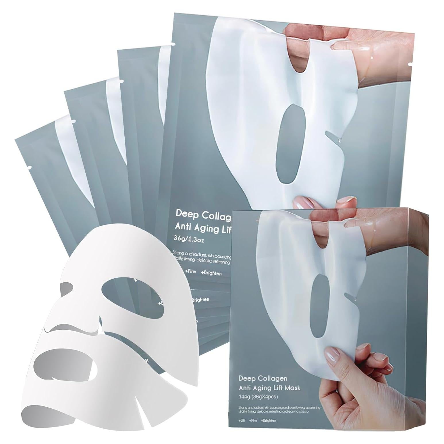 Mascarilla Facial de Colágeno SOYUB - Hidratante Nocturna 4 pcs