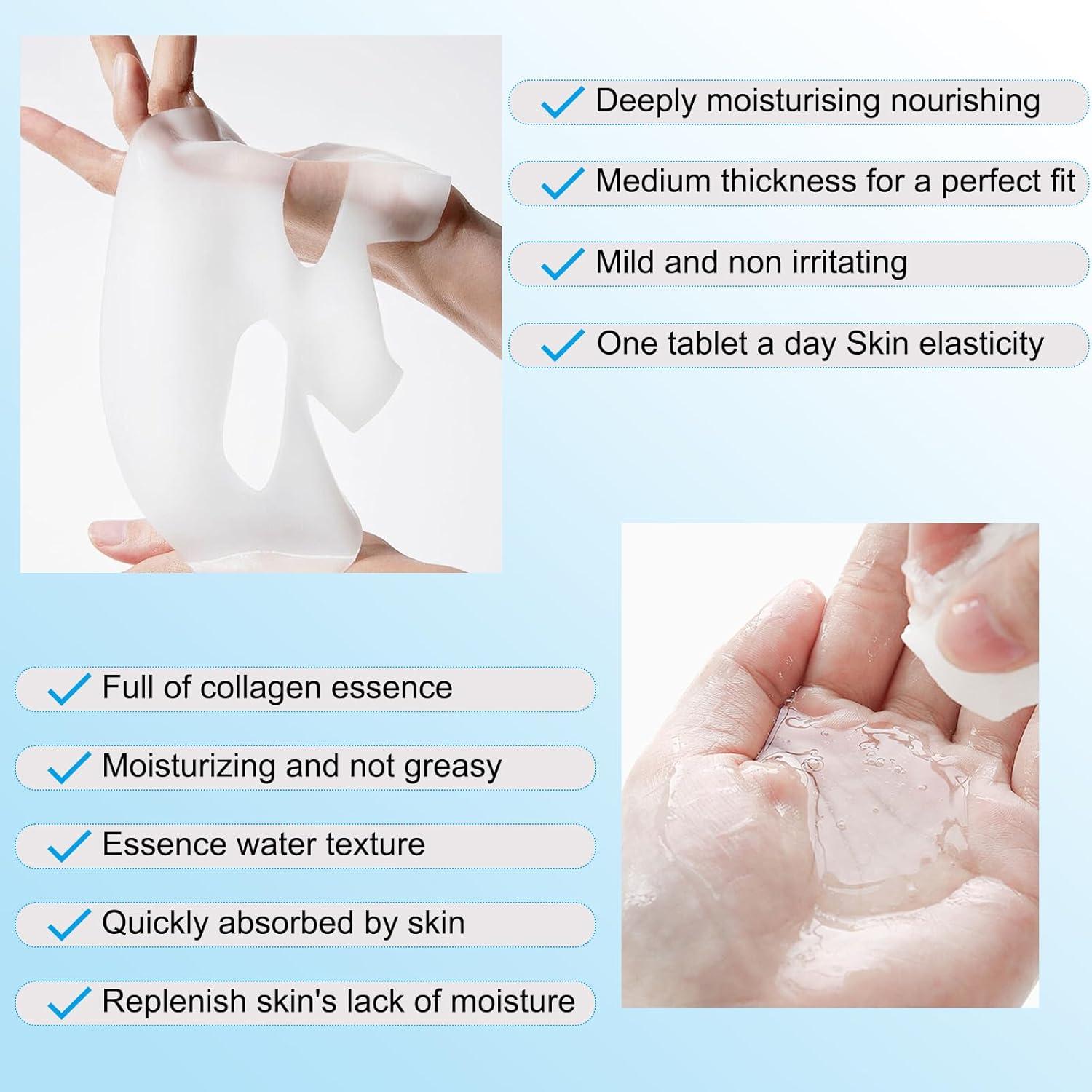 Mascarilla Facial de Colágeno SOYUB - Hidratante Nocturna 4 pcs