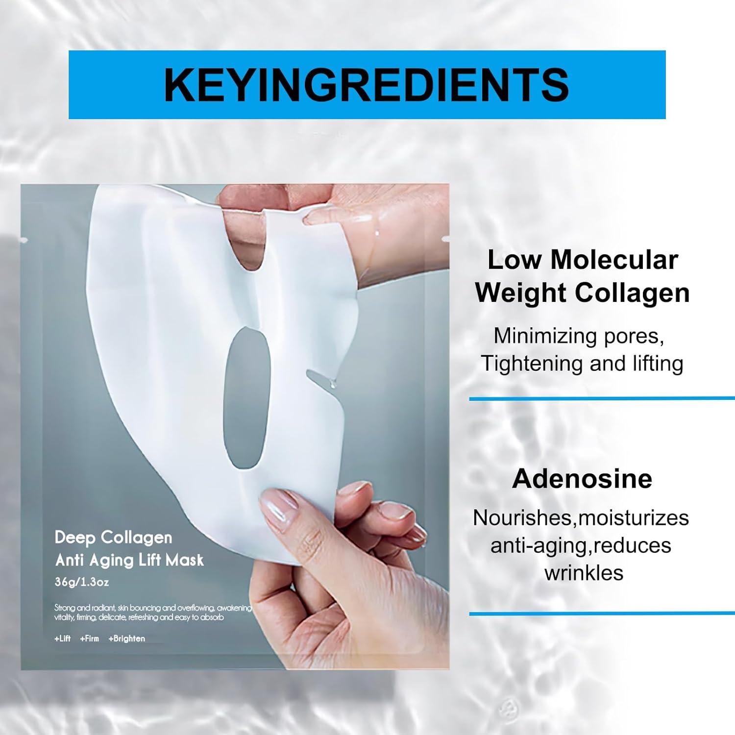 Mascarilla Facial de Colágeno SOYUB - Hidratante Nocturna 4 pcs