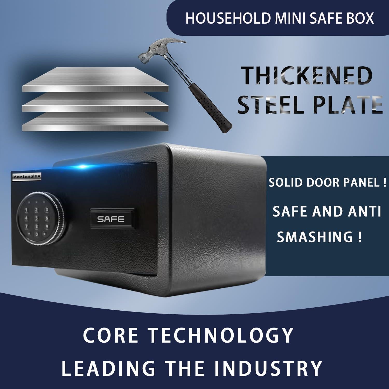 Caja Fuerte Electrónica Compacta YEETENOLOV 0.5 Pies Cúbicos