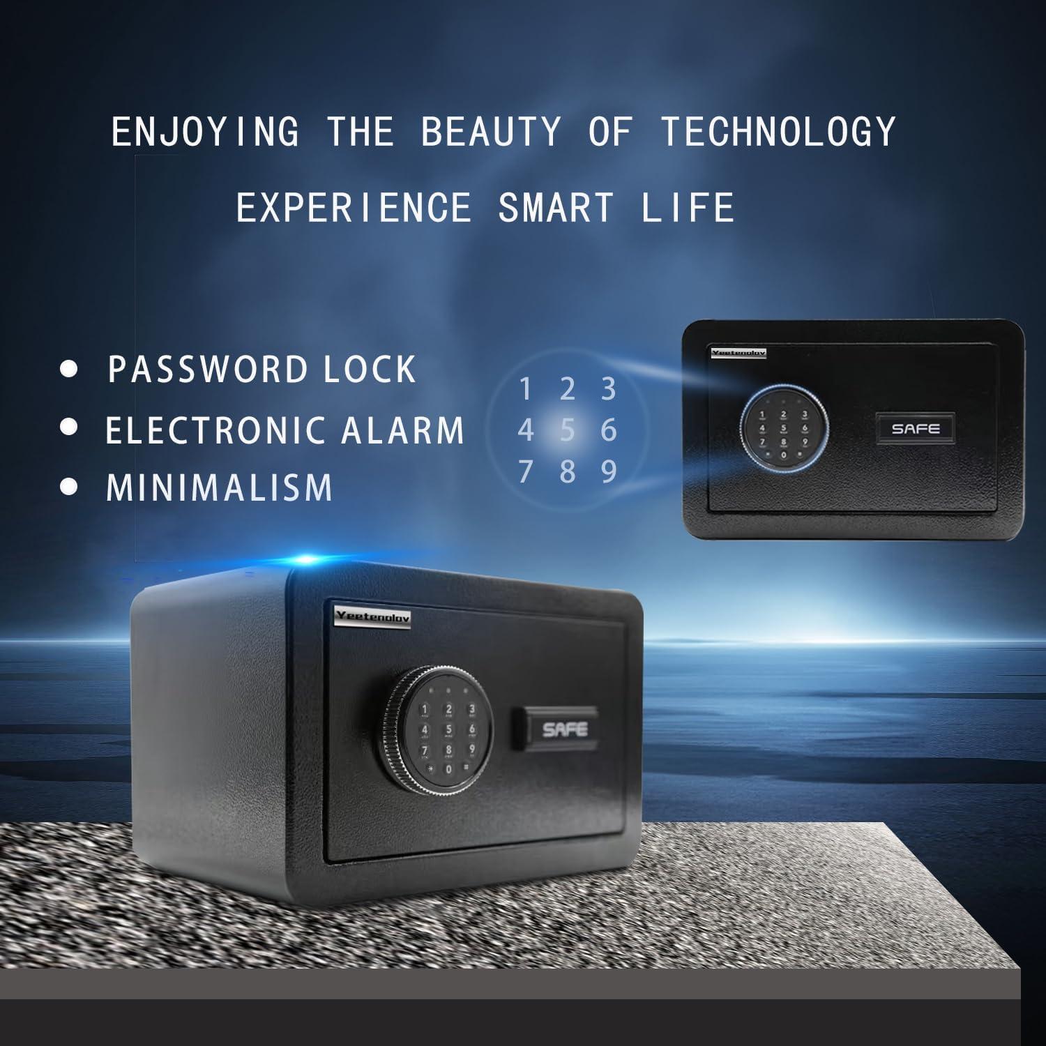 Caja Fuerte Electrónica Compacta YEETENOLOV 0.5 Pies Cúbicos