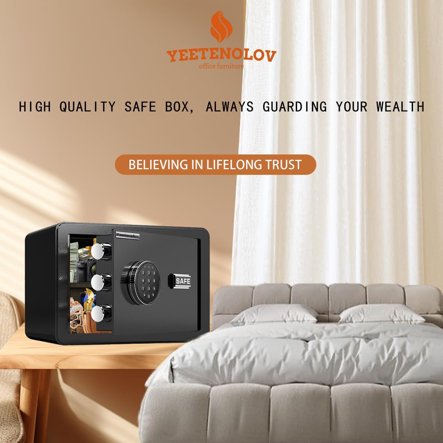 Caja Fuerte Electrónica Compacta YEETENOLOV 0.5 Pies Cúbicos