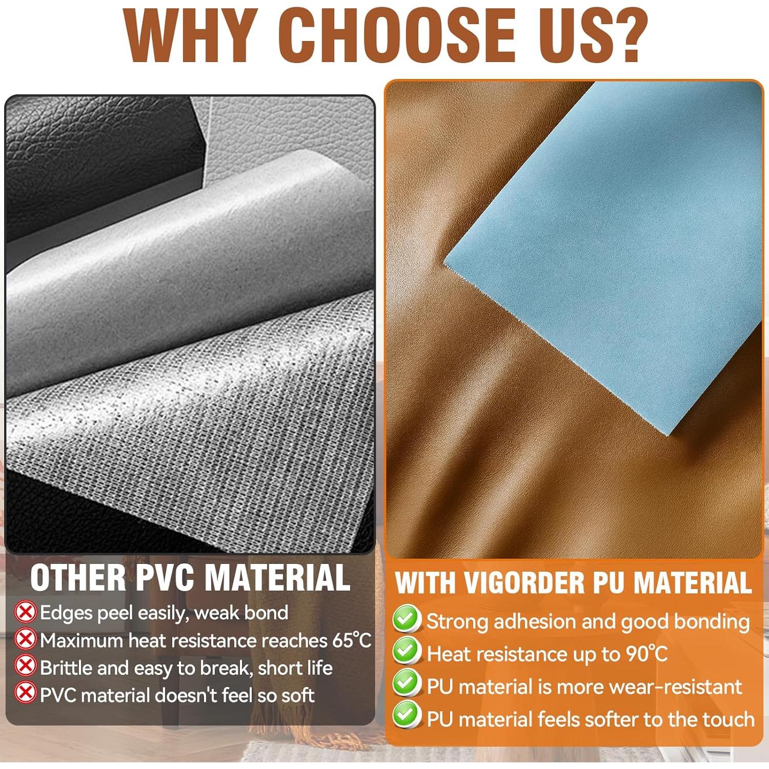 Cinta de Reparación de Cuero Vigorder 7.62x154.94cm Negro