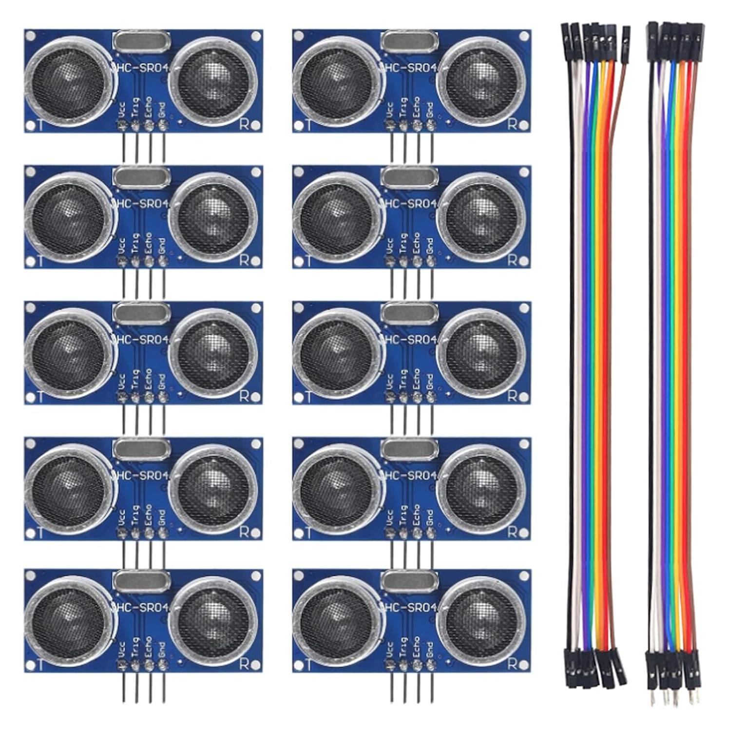 10 Sensores de Distancia Ultrasonico HC-SR04 AEDIKO 5V