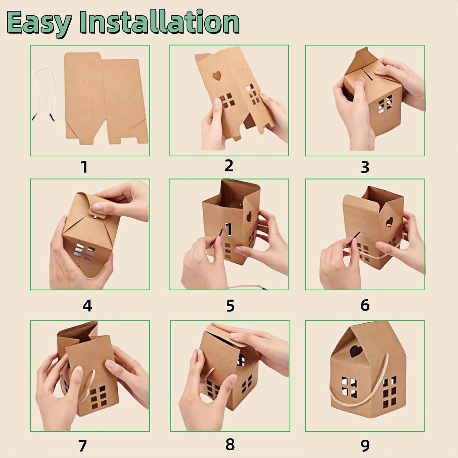 Cajas de Caramelo HAN SHENG 30 Pcs Papel Kraft Casa