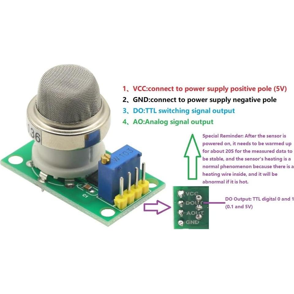 Sensor de Gas H2S MQ-136 GODIYMODULES 5V TTL Analógico