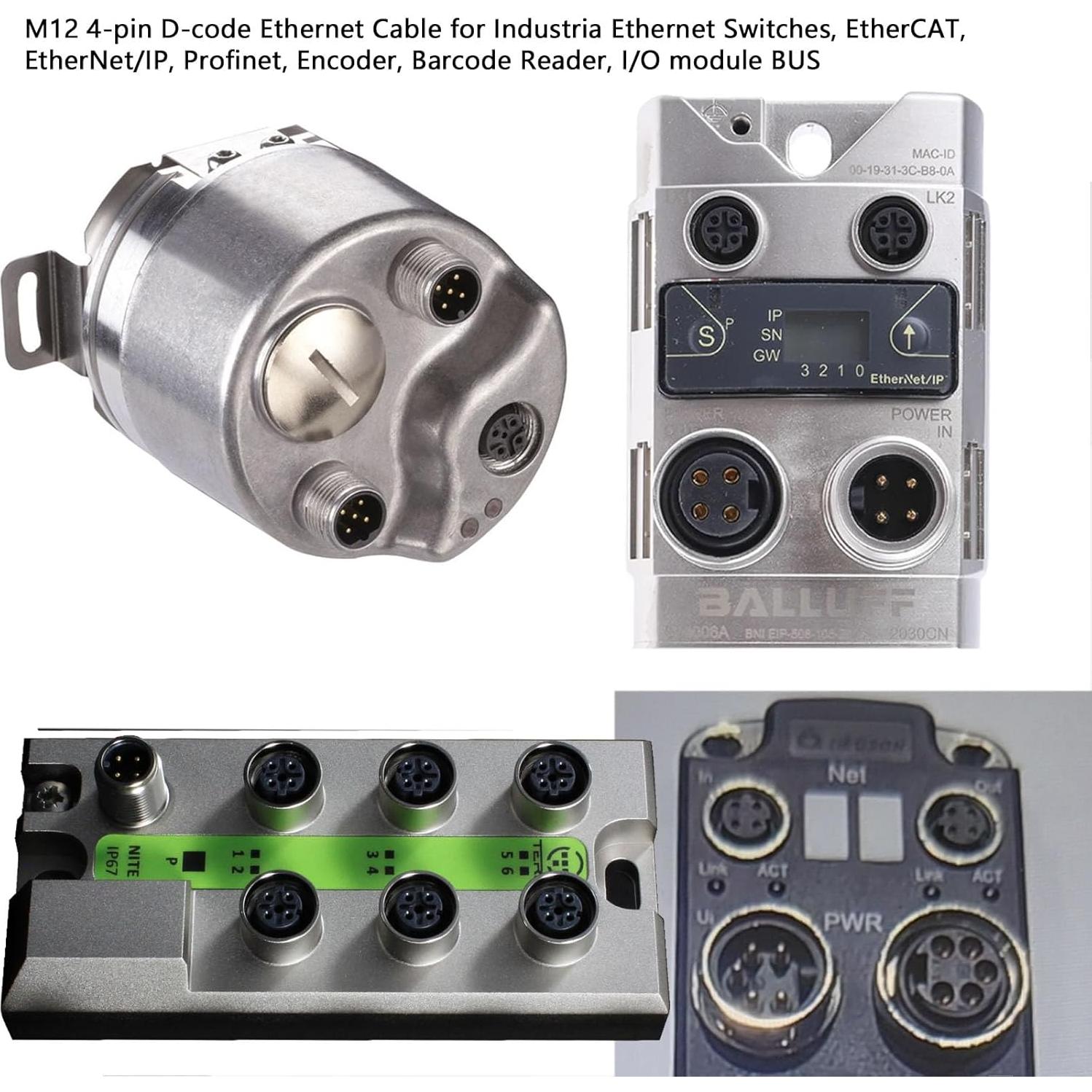 Cable Adaptador Ethernet M12 D-Codificado a RJ45 2m HangTon