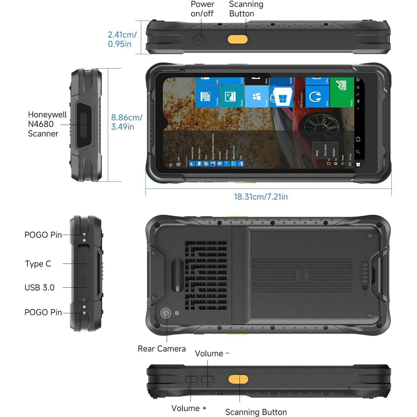Tableta Rugged I61J ONERugged 6.5" Windows 11 Pro 8GB/128GB