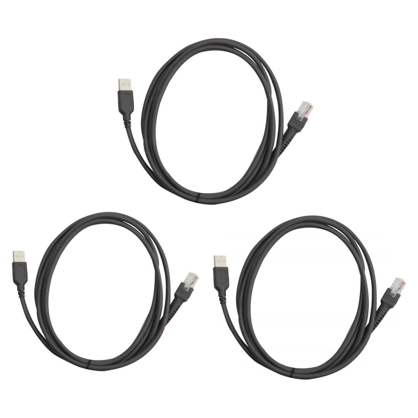 Paquete de 3 Cables USB A a RJ48 Partshe 2m para Escáneres