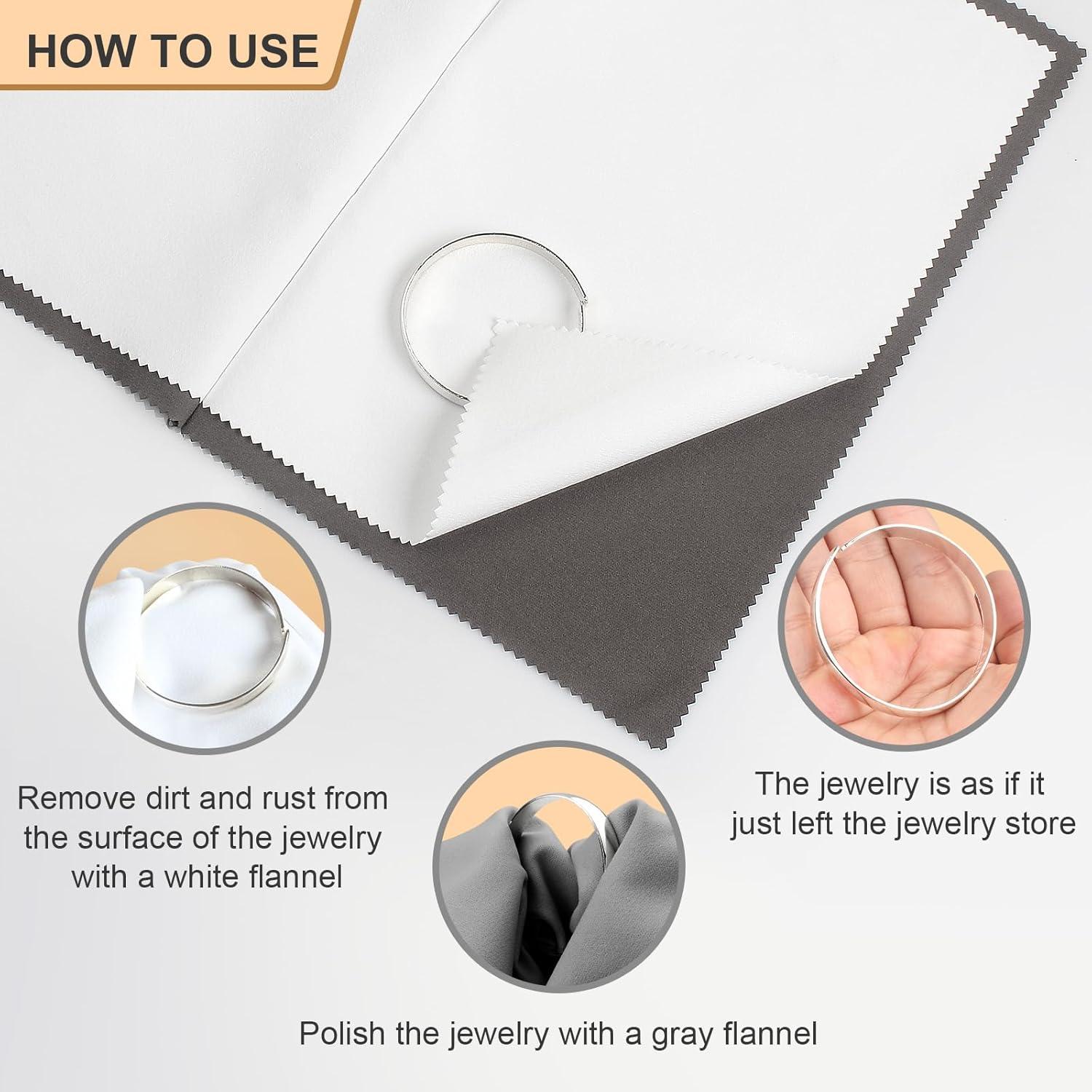 Paño de Limpieza Joyería JLKCTHH 2 Unidades Algodón Grande