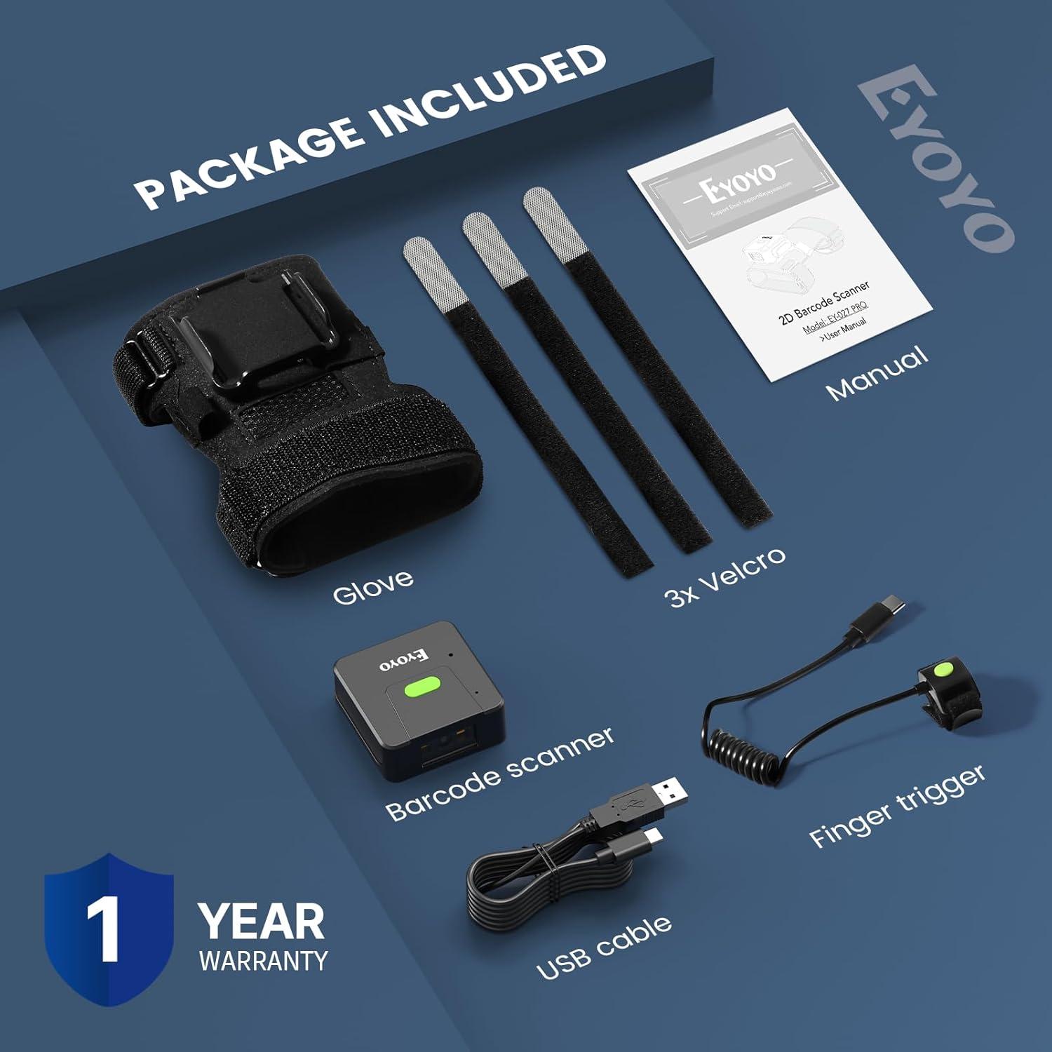 Escáner de Códigos de Barras 2D Eyoyo EY-027PRO Bluetooth