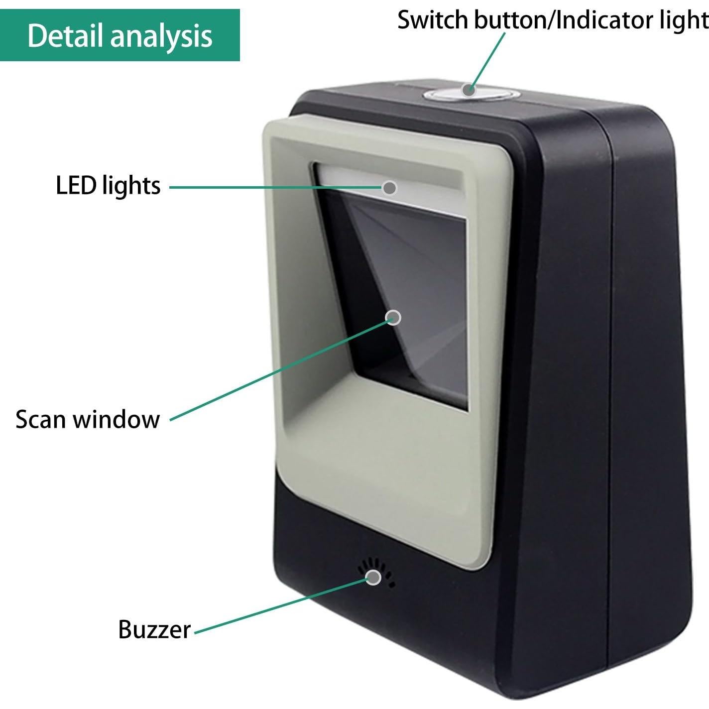 Escáner de Código de Barras 2D QR Symcode MJ-8200-B USB