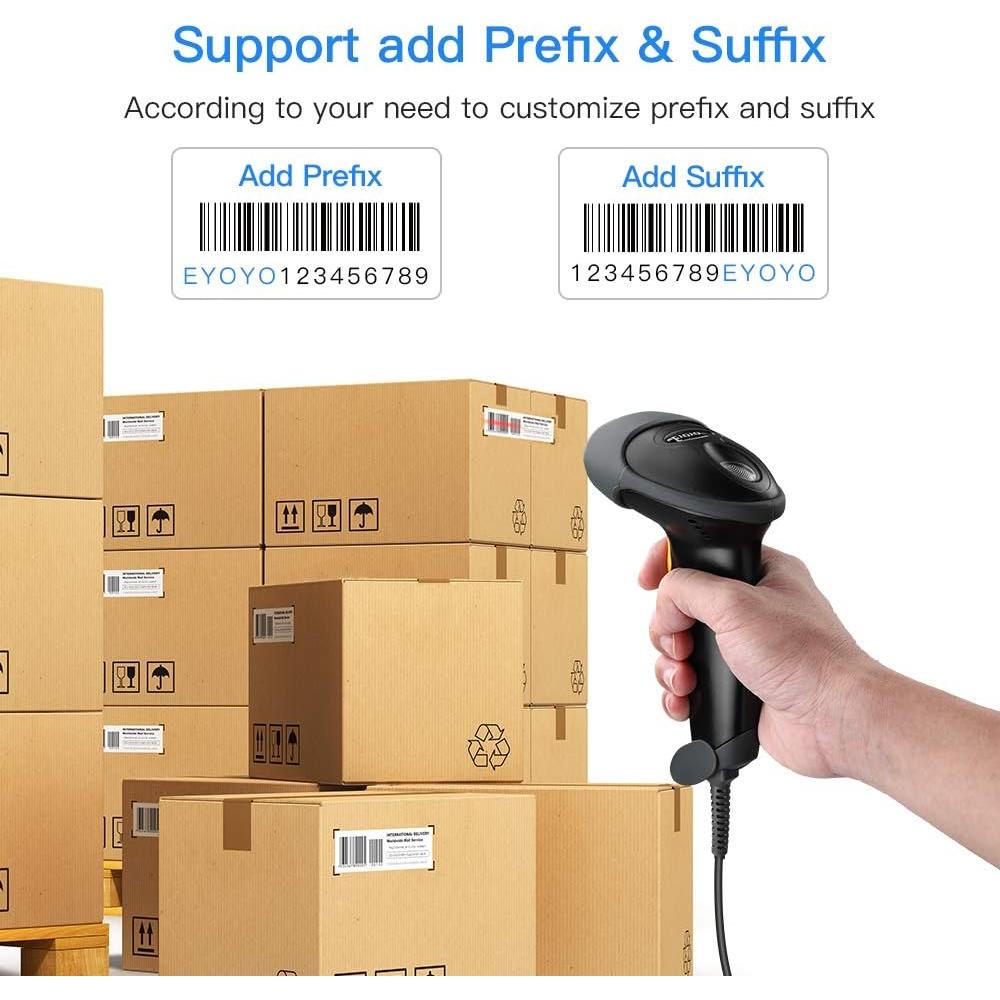 Escáner de Código de Barras 1D Eyoyo EYH2 USB y Bluetooth