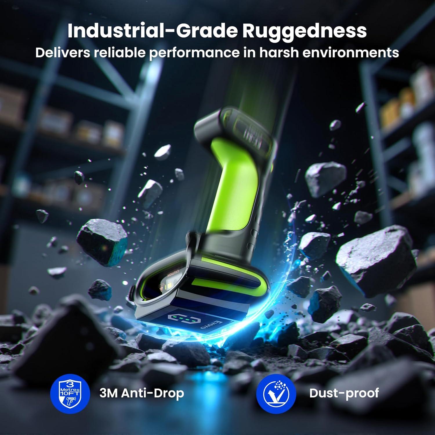 Escáner de Código de Barras 2D Eyoyo EYH2 Inalámbrico y USB