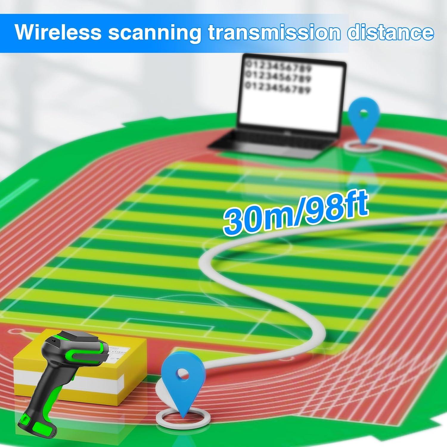 Escáner de Código de Barras Inalámbrico UHF 2D Great - 300g