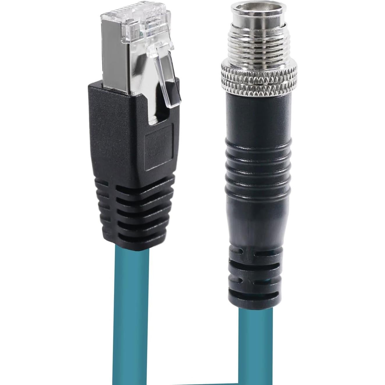 Cable Ethernet M12 8 Pin X-Code RJ45 CAT-7e 5M Azul FSJ
