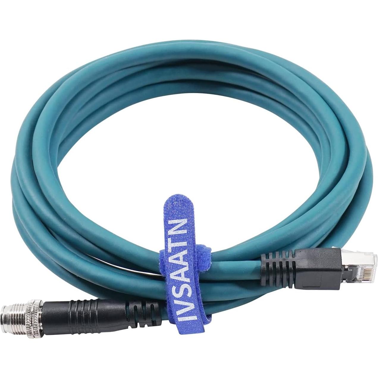 Cable Ethernet M12 8 Pin X-Code RJ45 CAT-7e 5M Azul FSJ