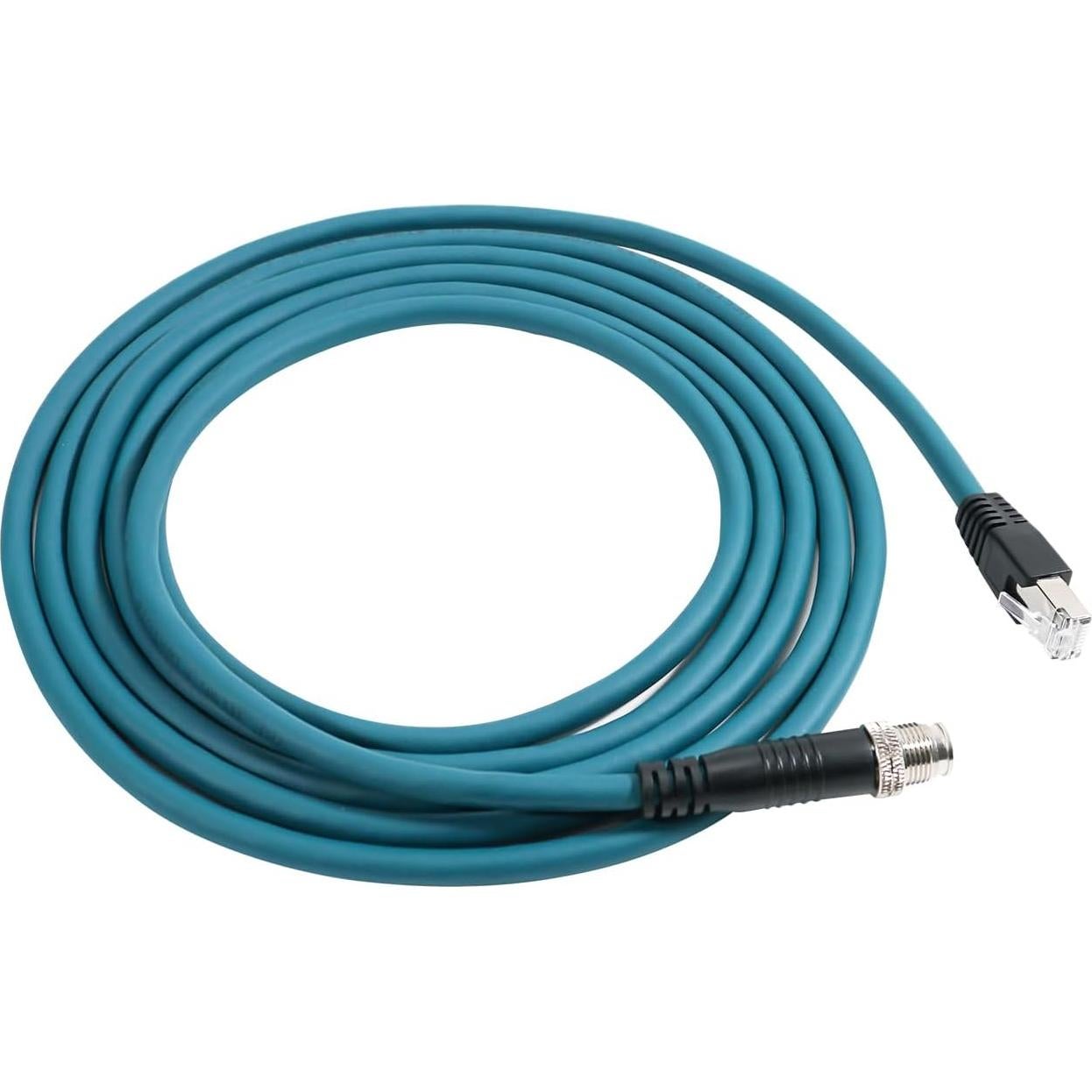 Cable Ethernet M12 8 Pin X-Code RJ45 CAT-7e 5M Azul FSJ