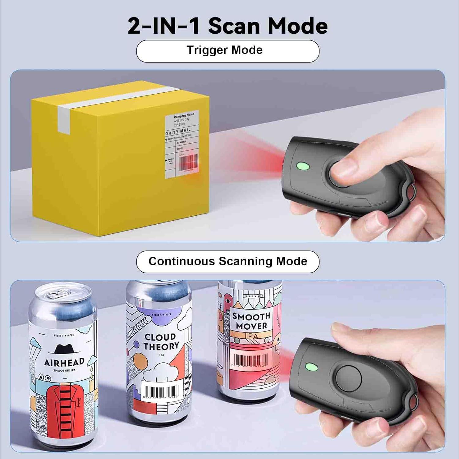 Escáner de Código de Barras Inalámbrico Alacrity CCD 1D Azul