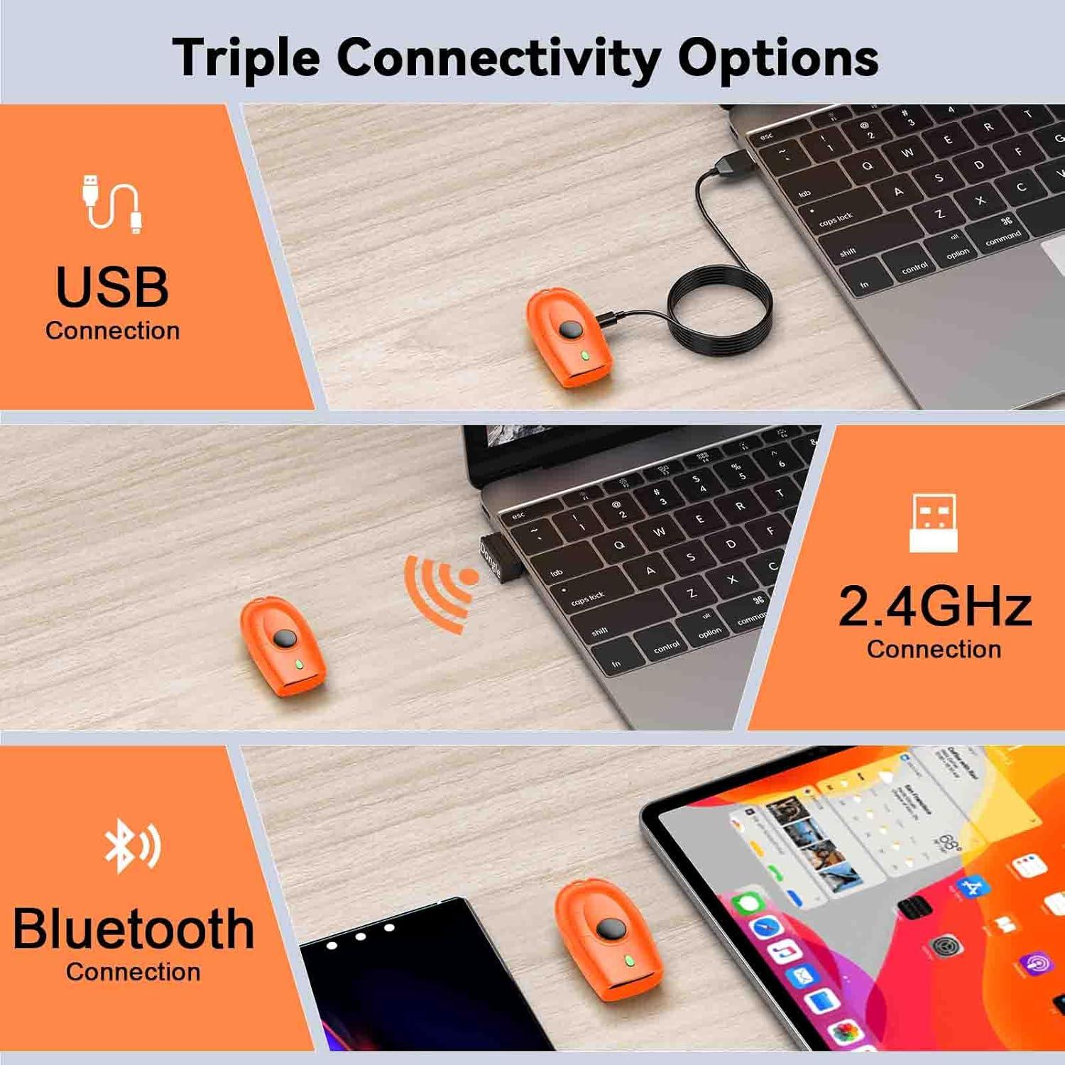 Escáner de Código de Barras Inalámbrico Alacrity CCD 1D Azul