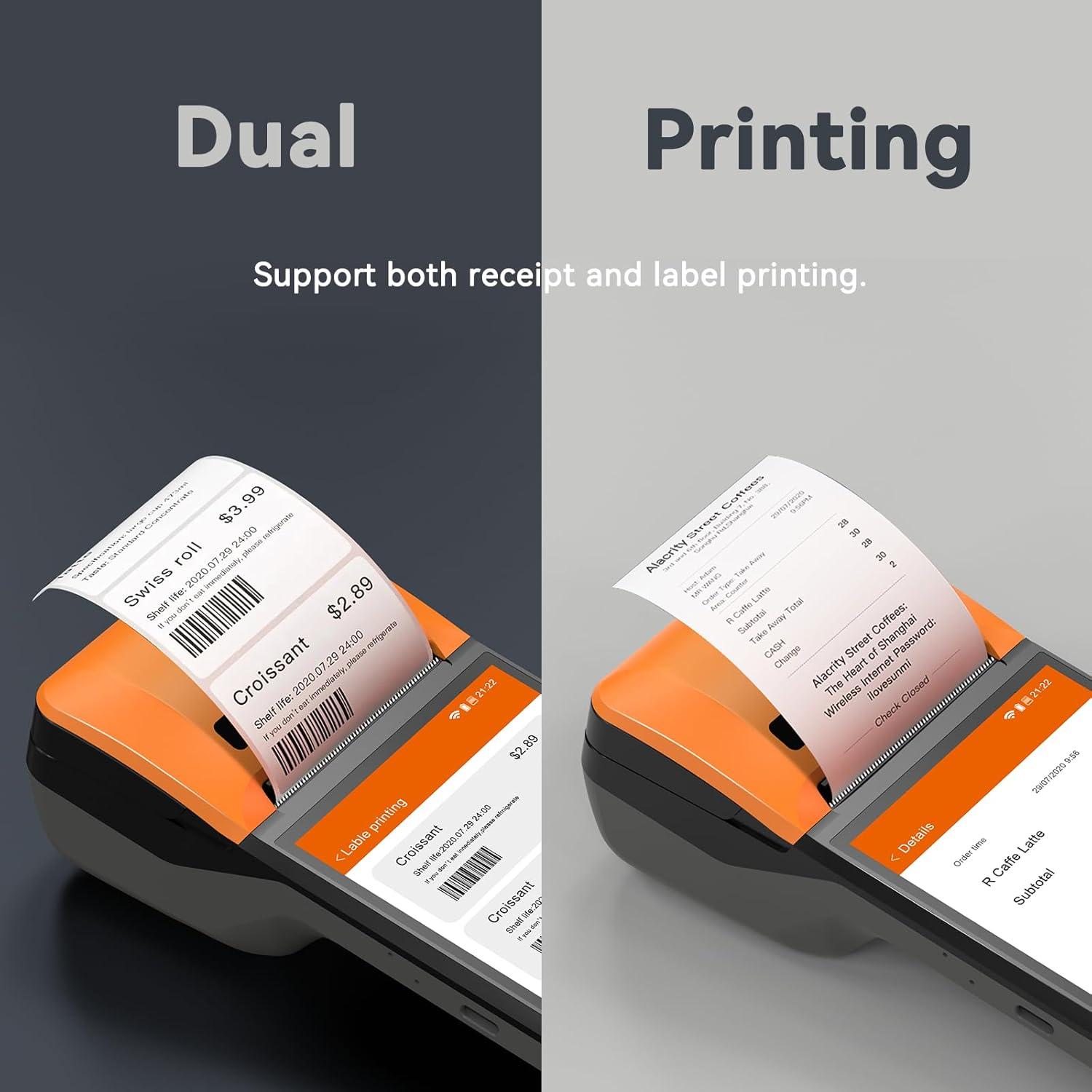 Terminal PDA POS Móvil Alacrity Q50, Android 13, Escaneo 1D/2D, Impresora Térmica 58mm