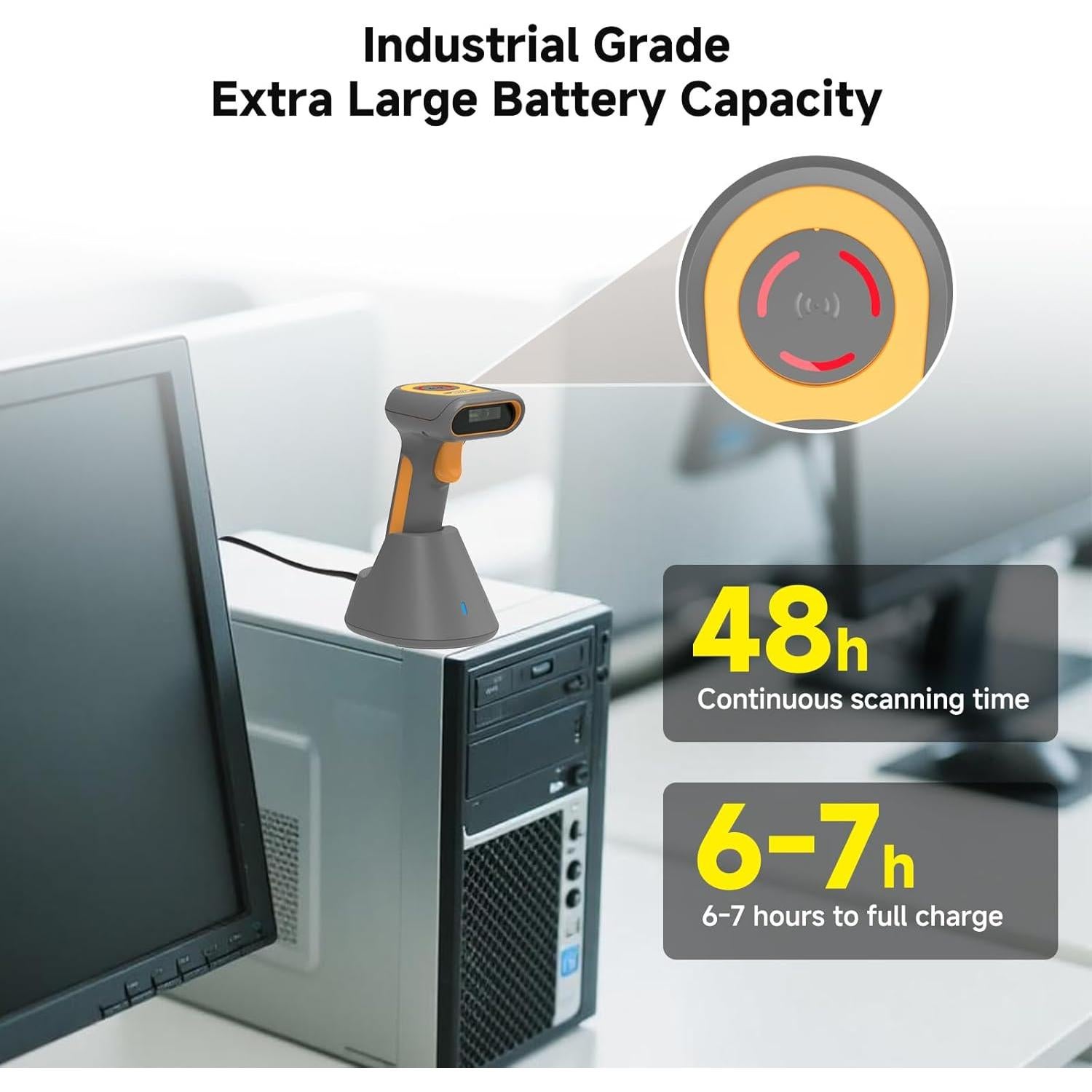 Escáner de Código de Barras 2D VOTTAN Inalámbrico 5000mAh