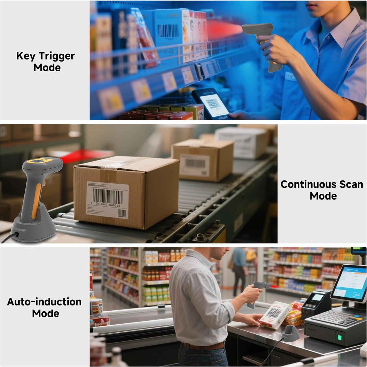 Escáner de Código de Barras 2D VOTTAN Inalámbrico 5000mAh