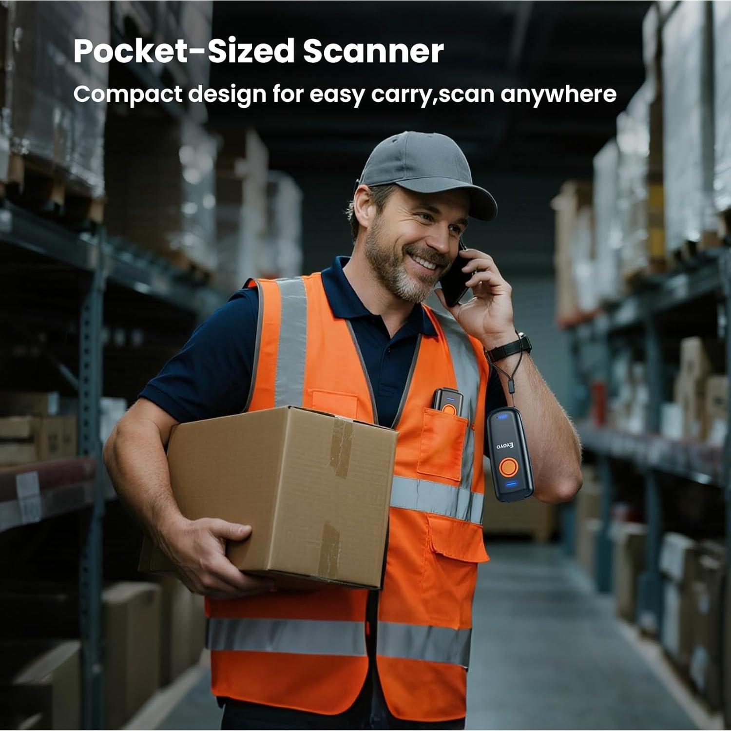 Escáner de Código de Barras Bluetooth Eyoyo EY-023L 1D Portátil