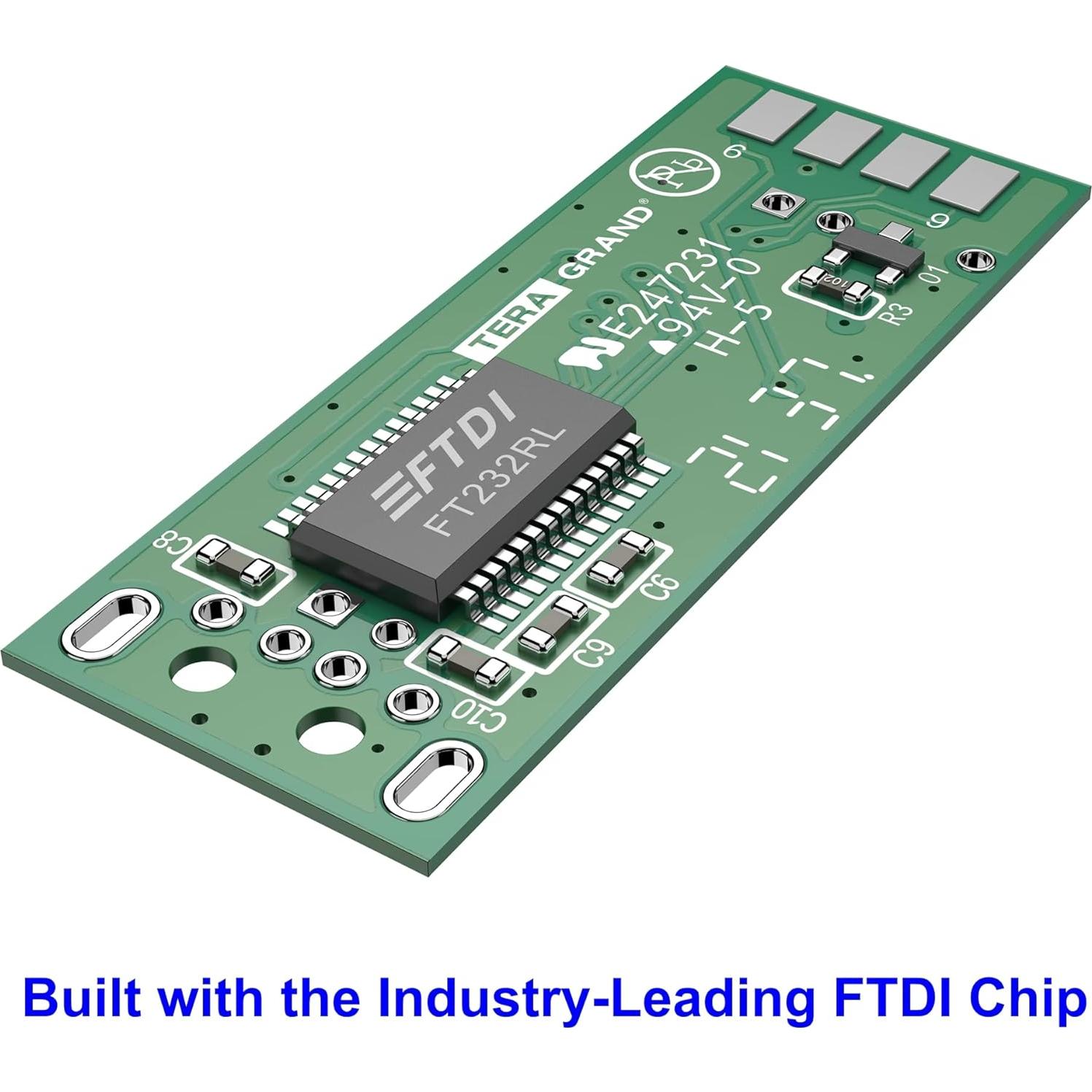 Cable adaptador USB 2.0 a RS232 DB9 3m Tera Grand FTDI
