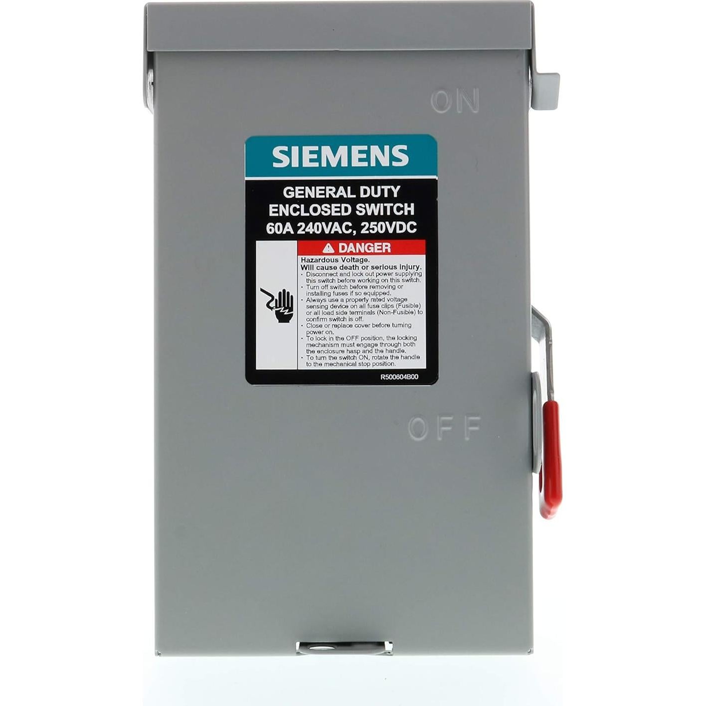 Interruptor de Seguridad SIEMENS 60A 240V No Fusible Gris