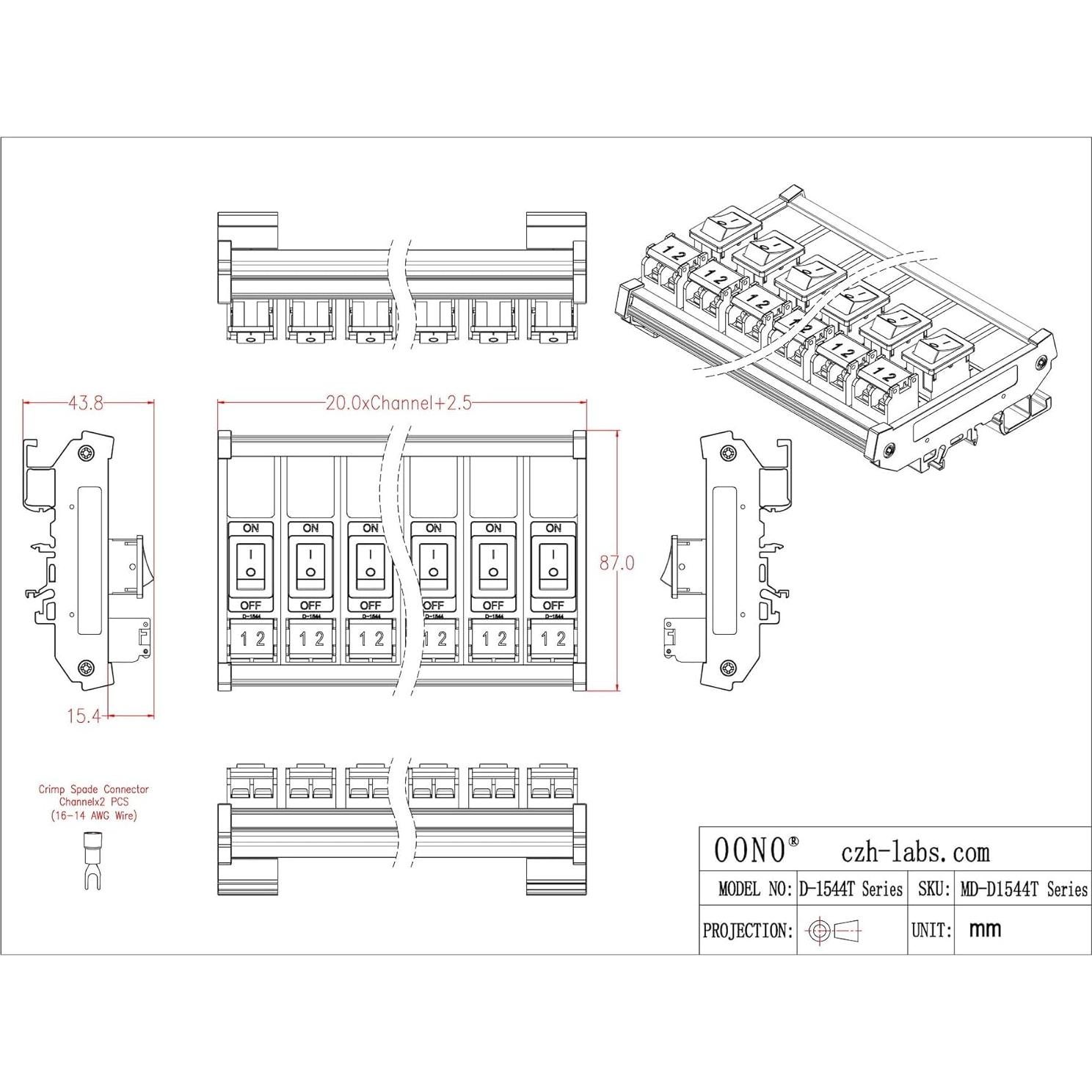 Módulo Interruptor Palanca 10A 250VAC 2 Canales CZH-LABS