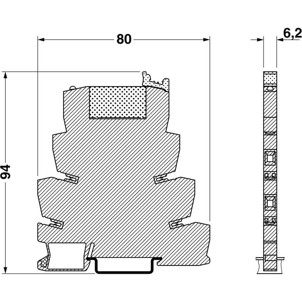 Relé de Potencia SPDT Phoenix Contact 24VDC 6A Riel DIN