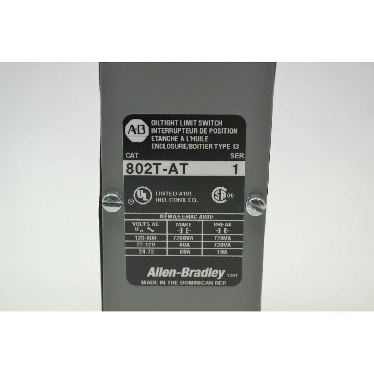 Interruptor de Límite Allen Bradley 802T-AT Oiltight 10A