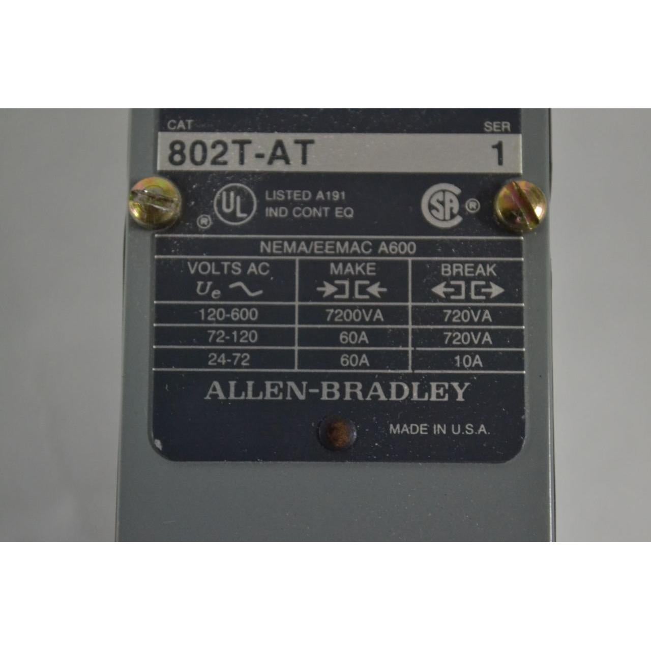 Interruptor de Límite Allen Bradley 802T-AT Oiltight 10A