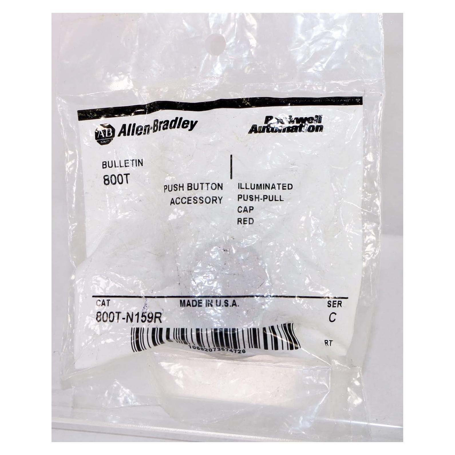 Tapa de Botón Pulsador Rojo No Iluminada Allen Bradley 800T-N159R