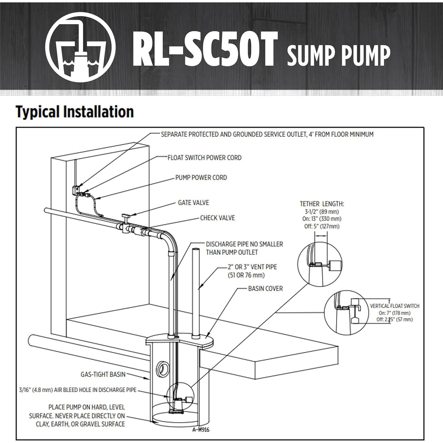 Bomba de Sump Red Lion RL-SC50T 1/2 HP 4300 GPH Hierro Fundido