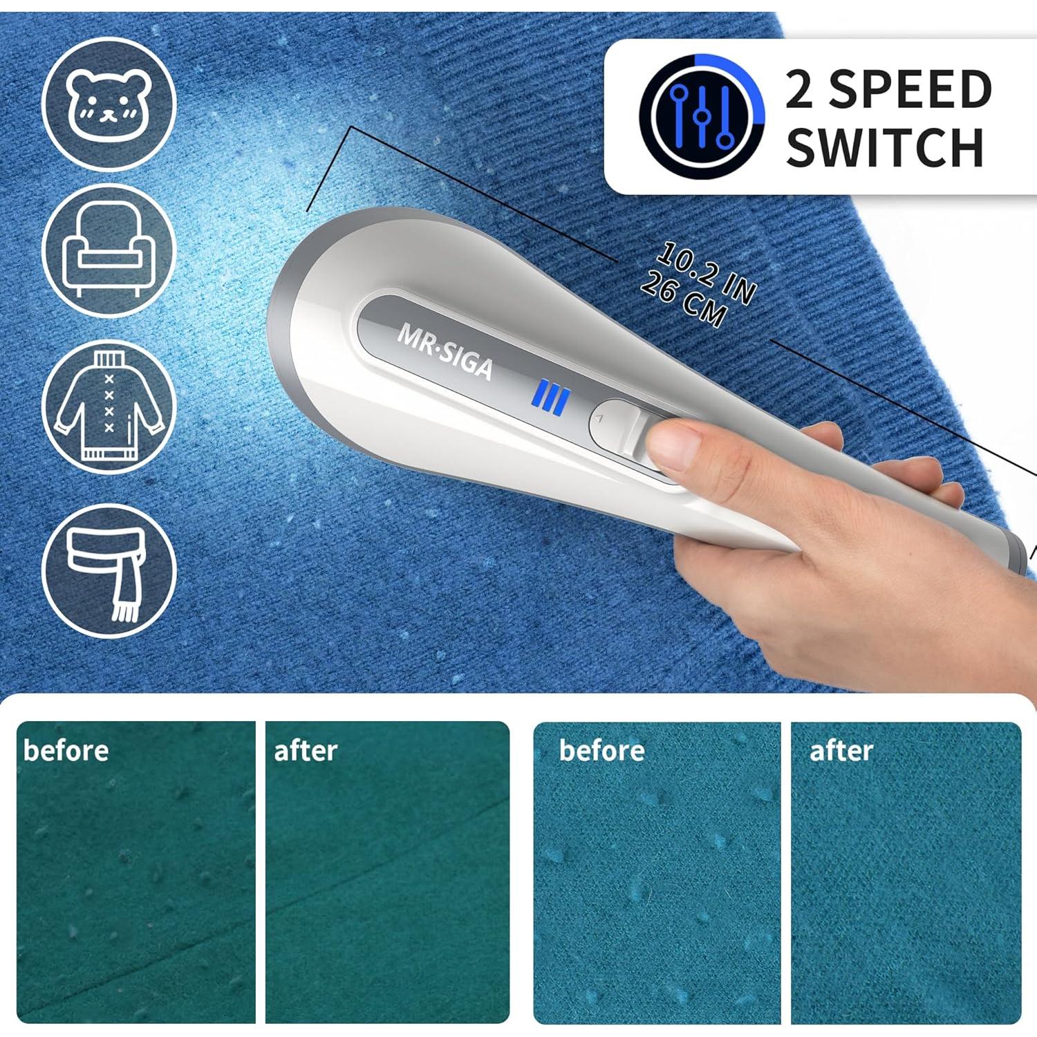 Quitapelusas Eléctrico MR.SIGA Recargable 2 Velocidades LED