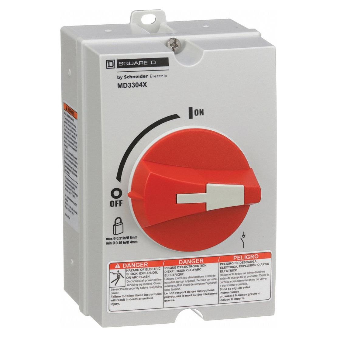 Interruptor de Desconexión Cerrado Square D 30A 600VAC 25HP