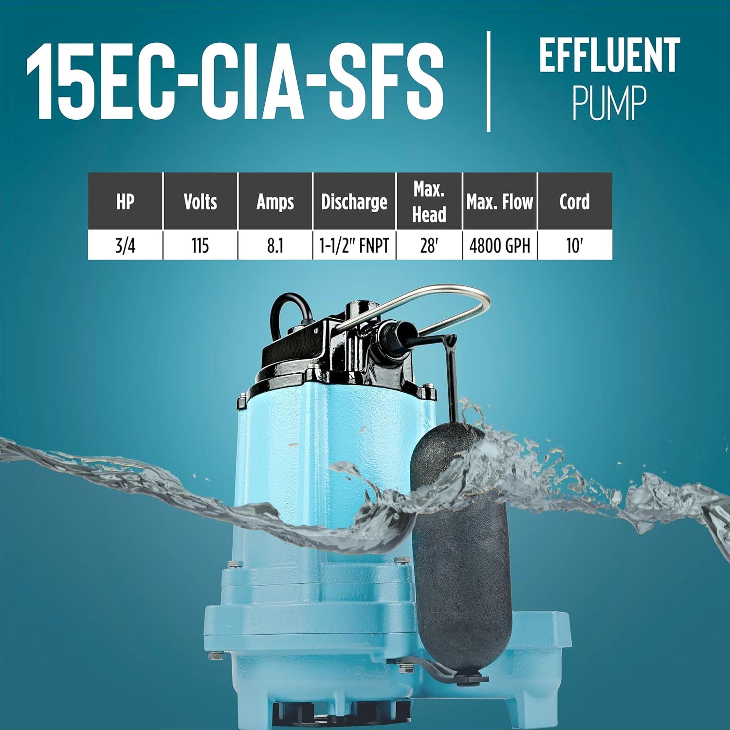 Bomba de Efluentes Little Giant 15EC-CIA-SFS 3/4 HP 115V