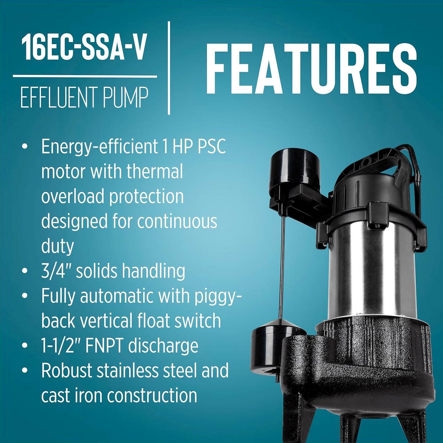 Bomba de Sump Little Giant 1 HP 115V 4800 GPM Automática