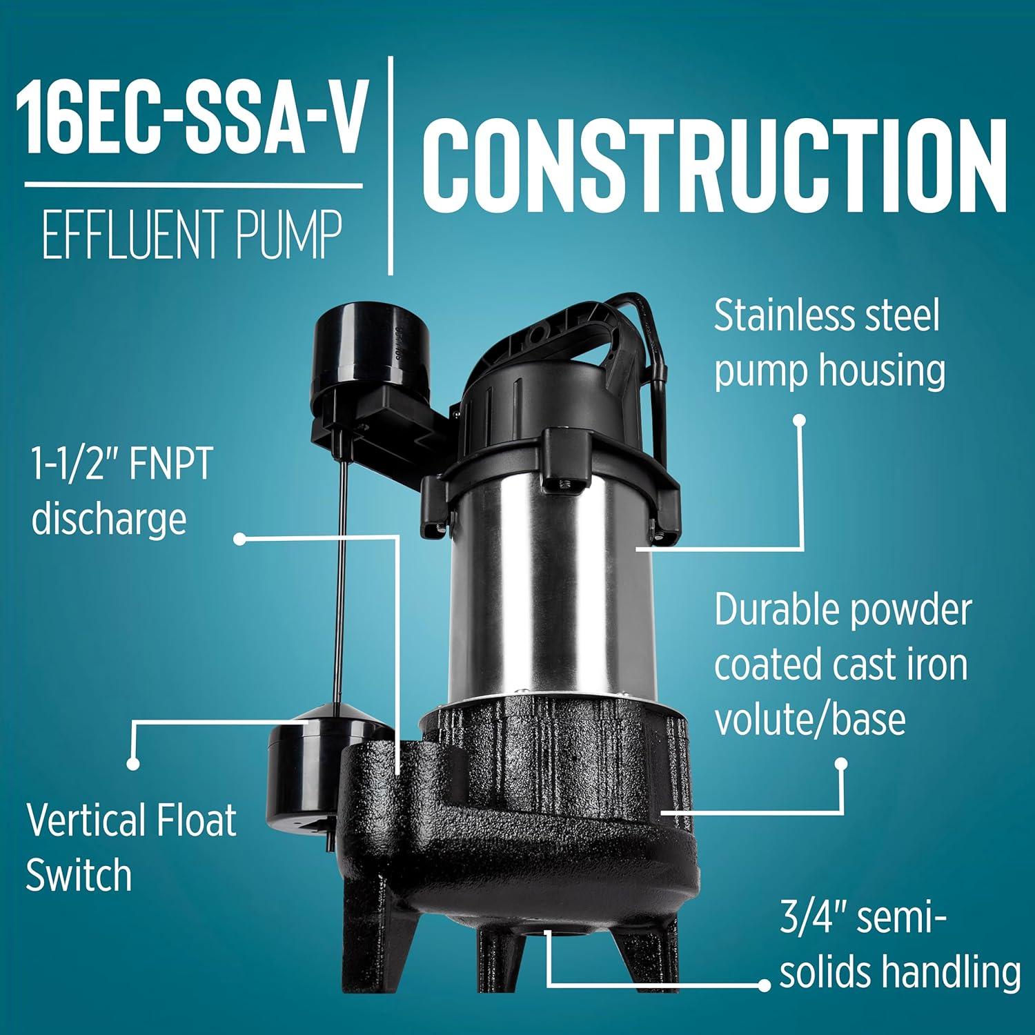 Bomba de Sump Little Giant 1 HP 115V 4800 GPM Automática