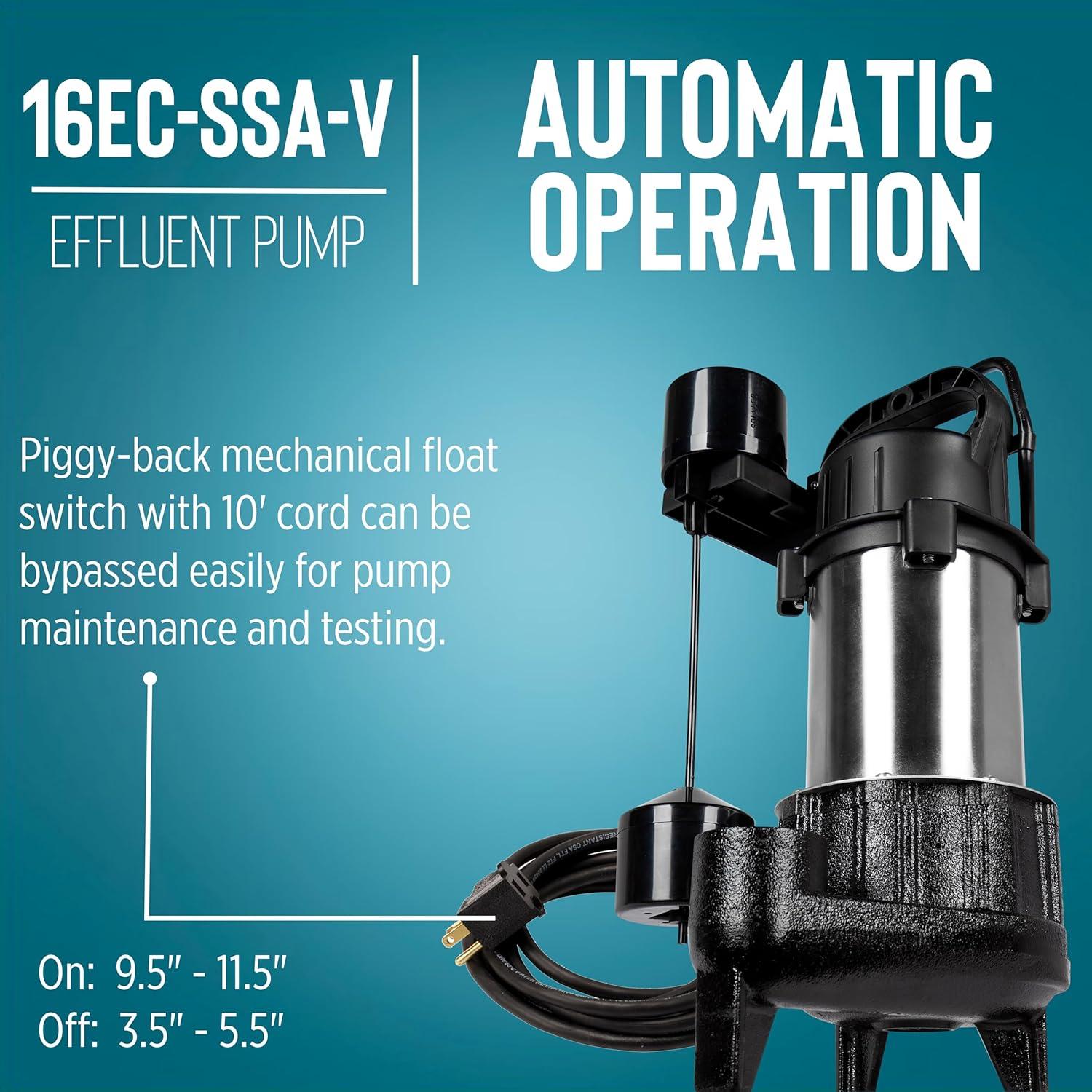 Bomba de Sump Little Giant 1 HP 115V 4800 GPM Automática