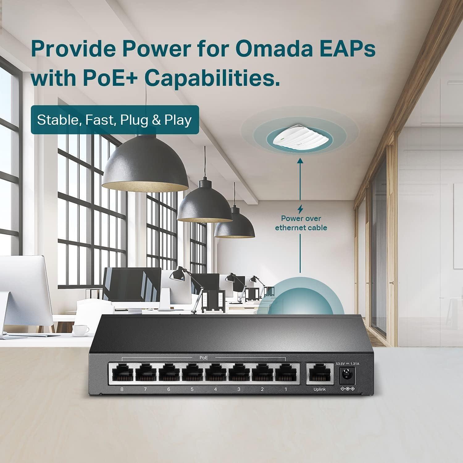 Switch Ethernet TP-Link TL-SF1009P 9 Puertos 10/100Mbps PoE+