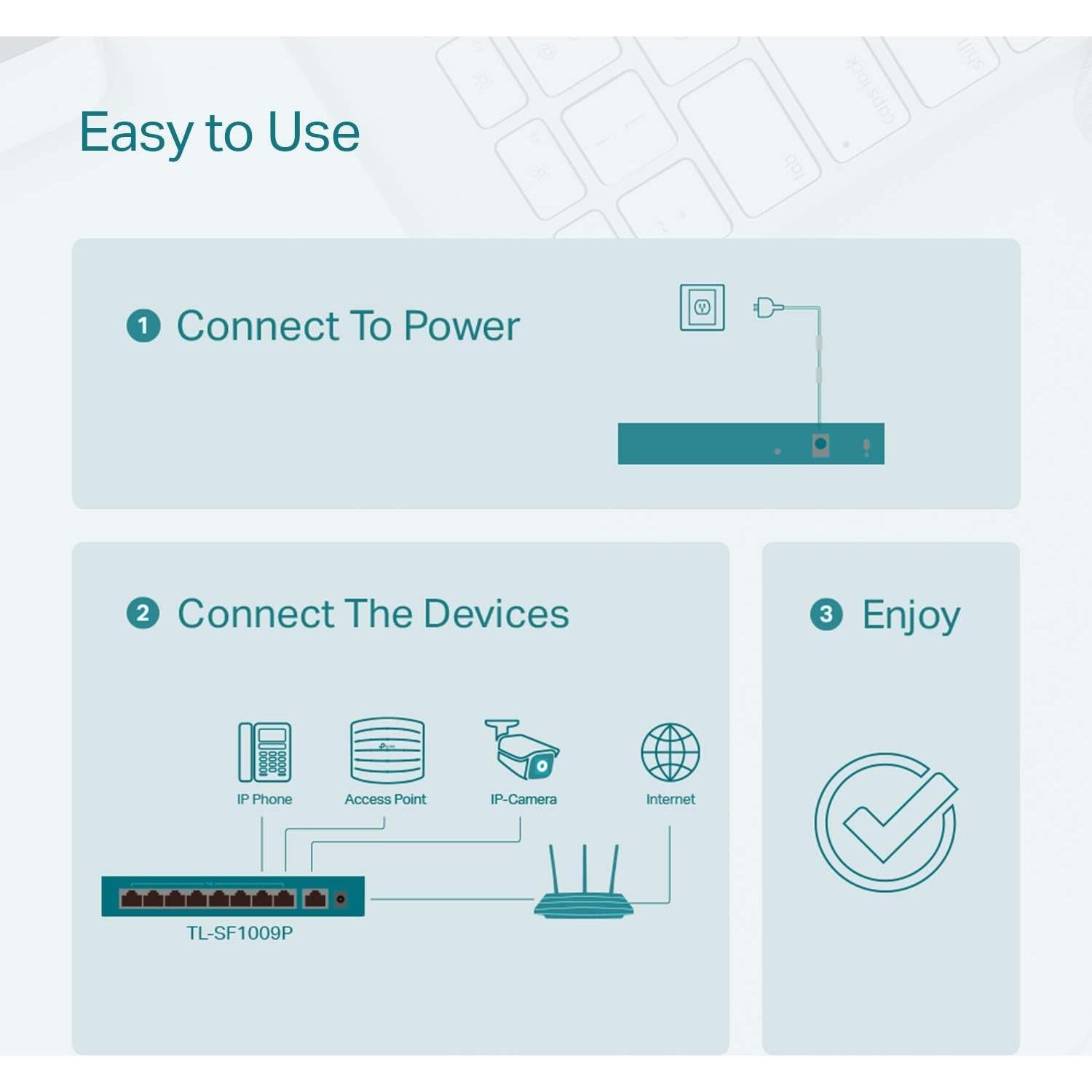 Switch Ethernet TP-Link TL-SF1009P 9 Puertos 10/100Mbps PoE+
